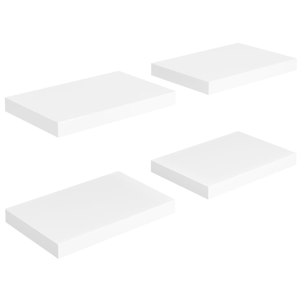 Étagères flottantes, lot de 4, blanc, 40 x 23 x 3,8 cm, MDF
