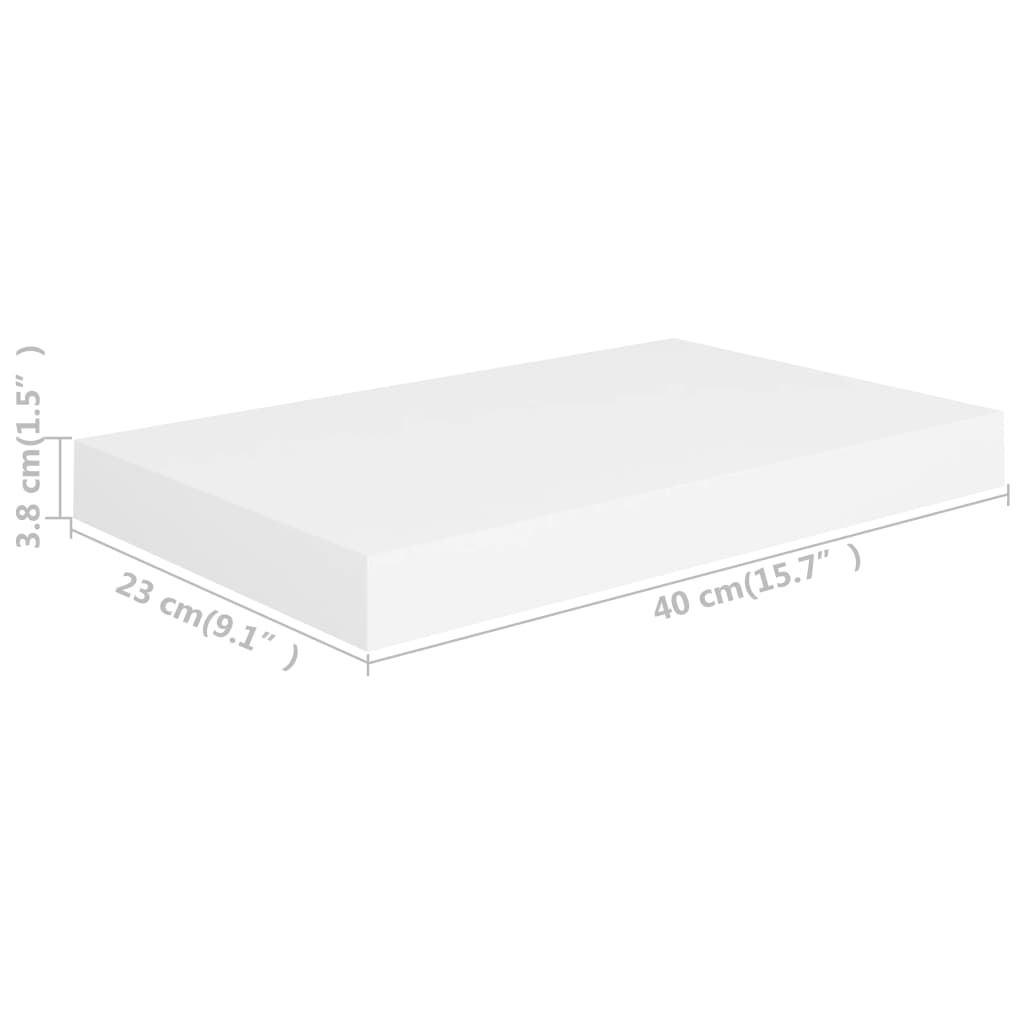 Étagères flottantes, lot de 4, blanc, 40 x 23 x 3,8 cm, MDF