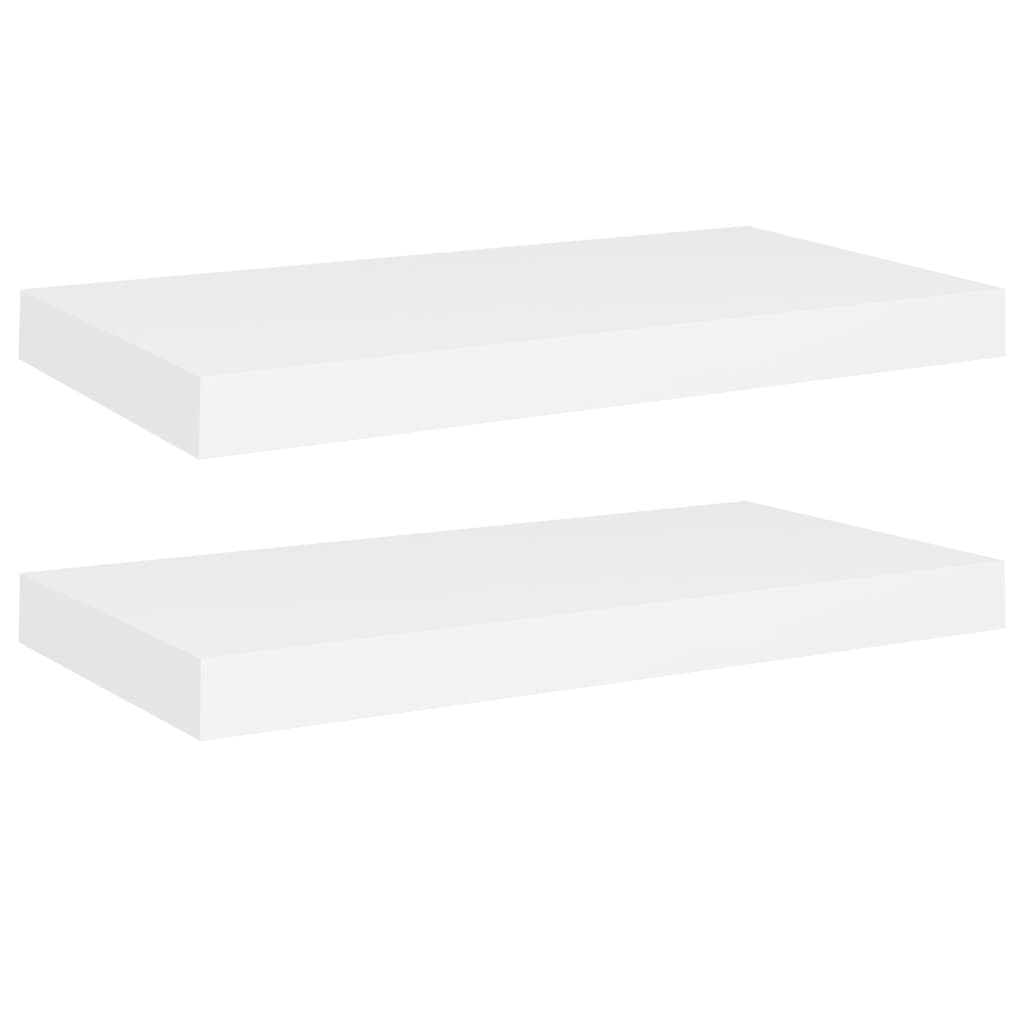Étagères flottantes, lot de 2, blanches, 50 x 23 x 3,8 cm, MDF