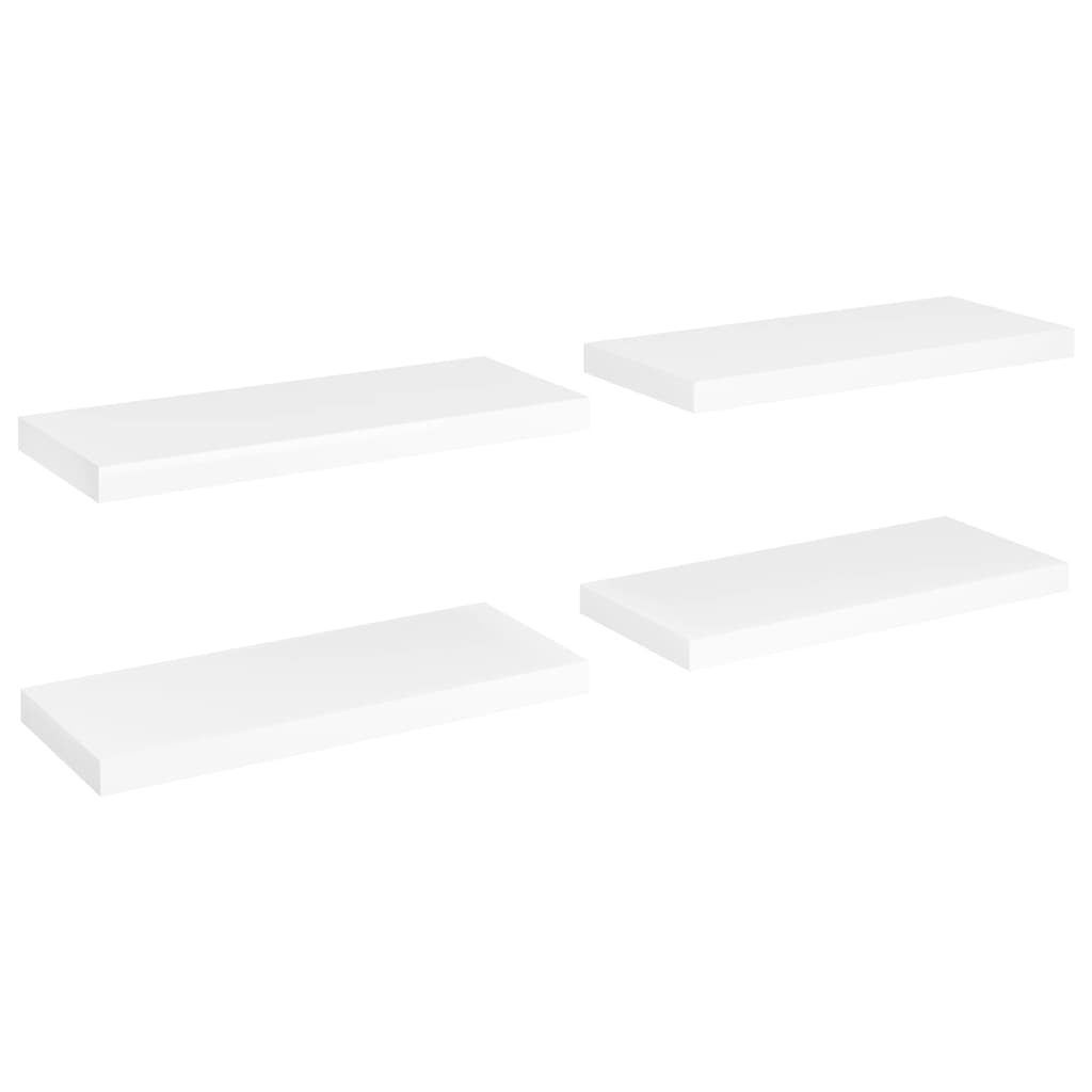 Étagères flottantes, lot de 4, blanc, 60 x 23,5 x 3,8 cm, MDF