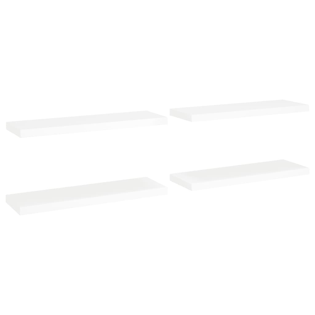 Étagères flottantes, lot de 4, blanc, 80 x 23,5 x 3,8 cm, MDF