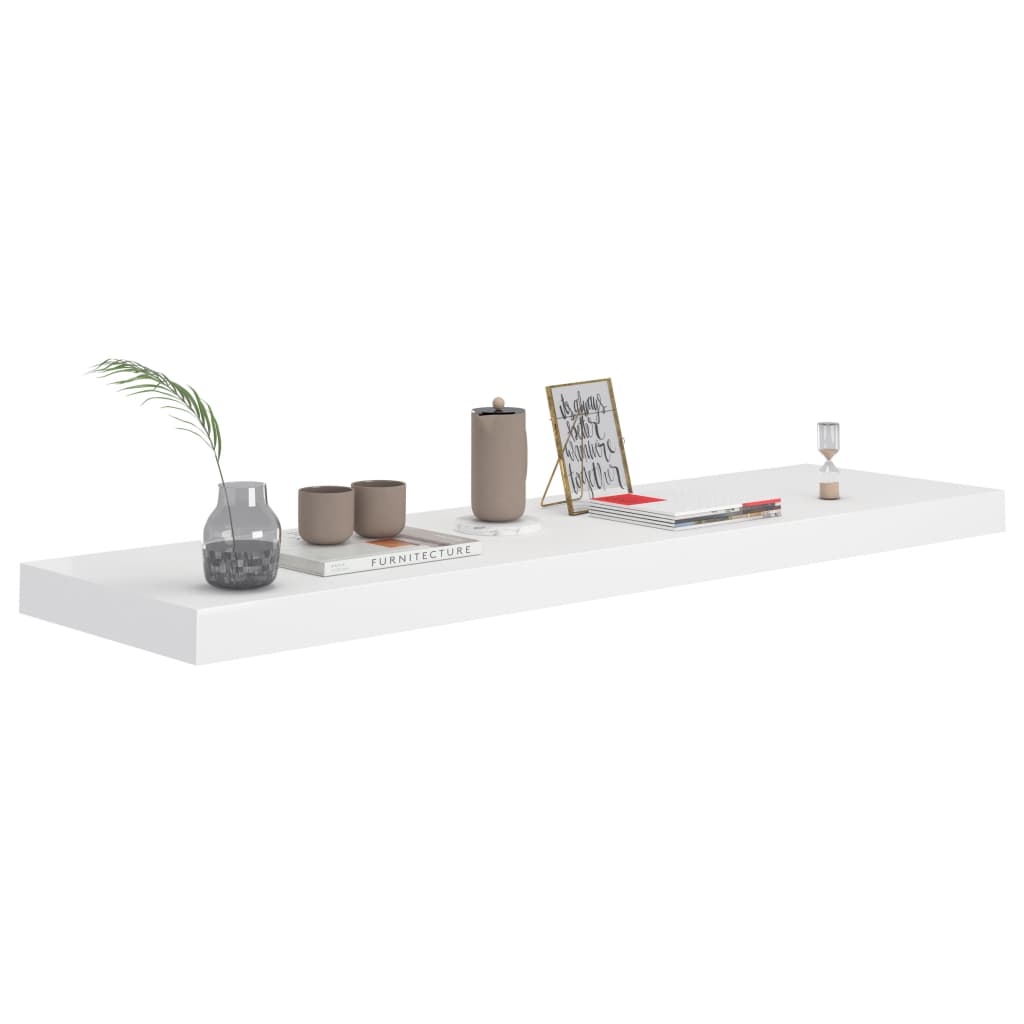 Étagères flottantes, lot de 4, blanc, 90 x 23,5 x 3,8 cm, MDF