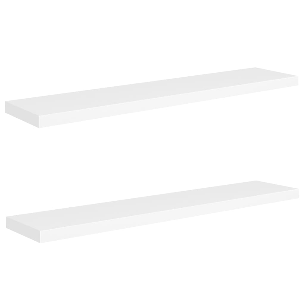 Étagères flottantes, lot de 2, blanc, 120 x 23,5 x 3,8 cm, MDF