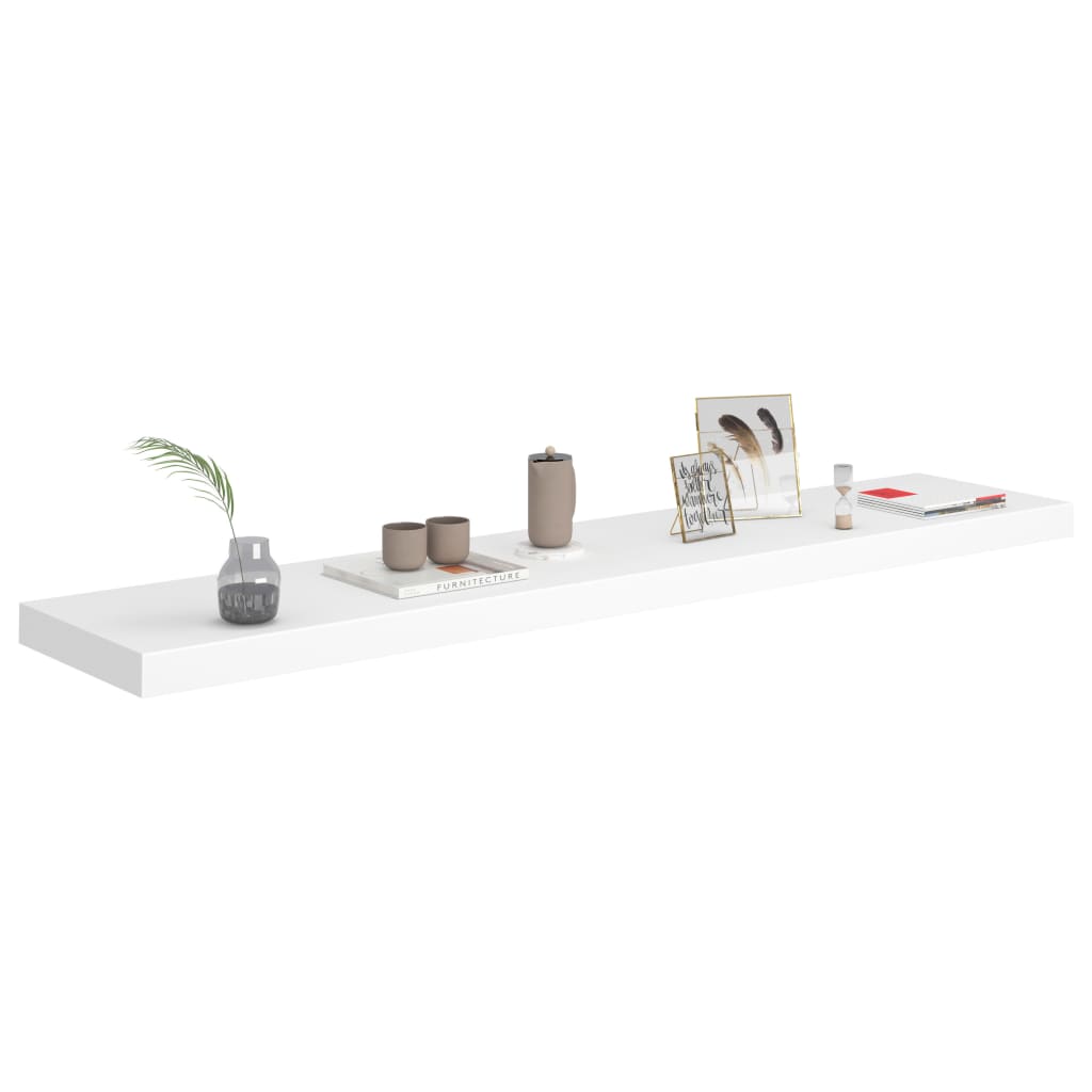Étagères flottantes, lot de 2, blanc, 120 x 23,5 x 3,8 cm, MDF