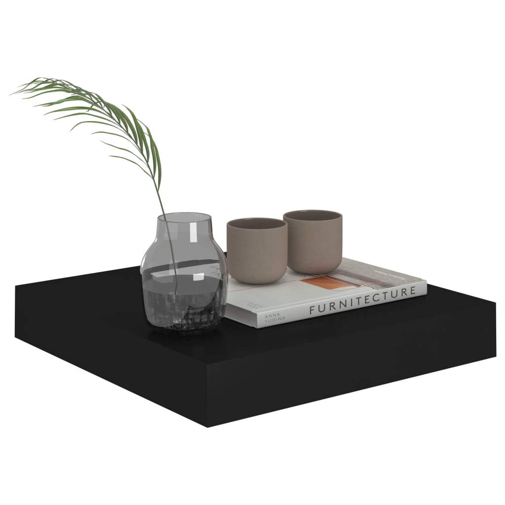 Étagère flottante noire 23x23,5x3,8 cm MDF