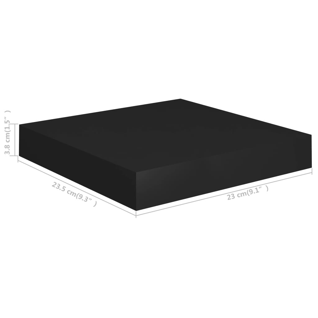 Étagère flottante noire 23x23,5x3,8 cm MDF