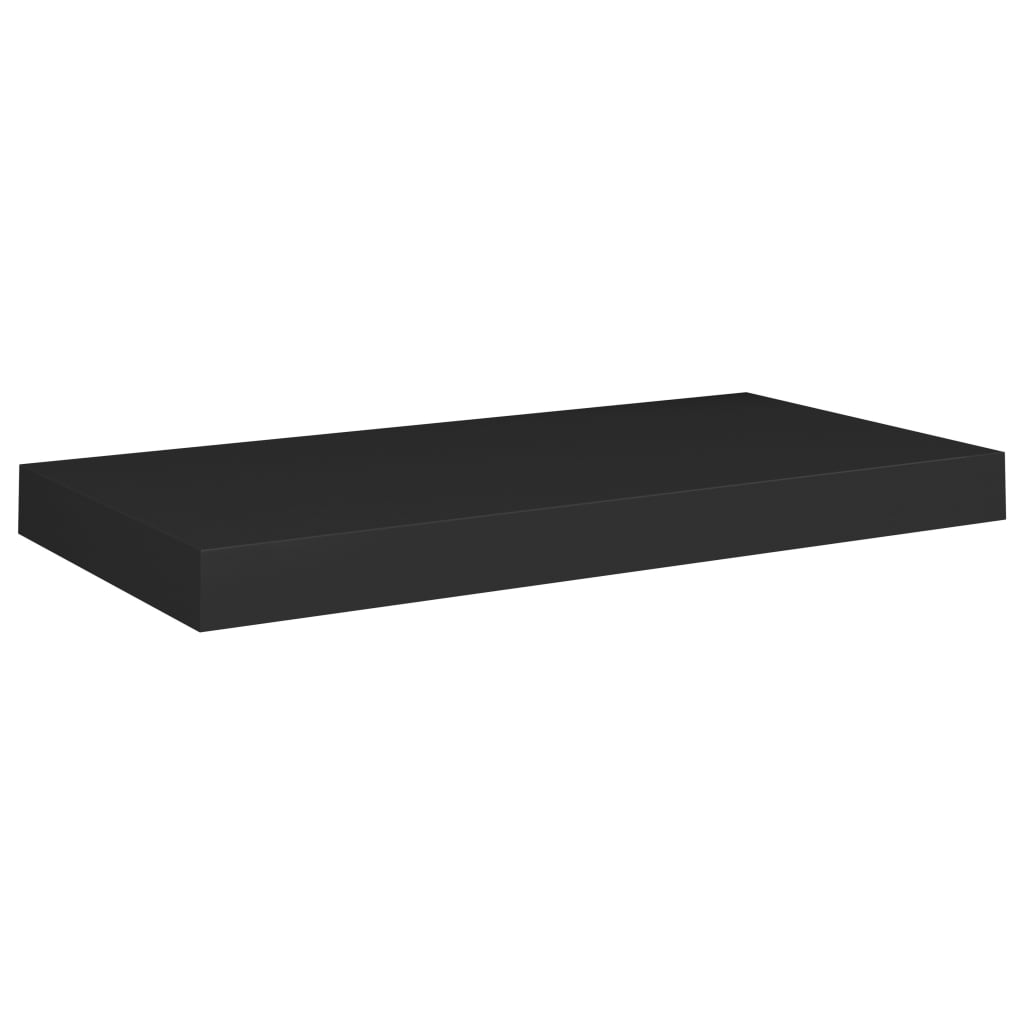 Étagères flottantes, lot de 4, noires, 50 x 23 x 3,8 cm, MDF