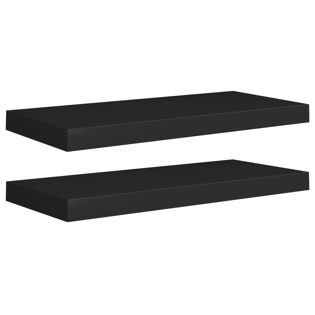 Étagères flottantes, lot de 2, noires, 60 x 23,5 x 3,8 cm, MDF