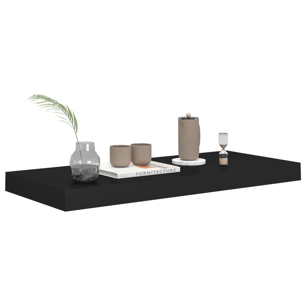 Étagères flottantes, lot de 2, noires, 60 x 23,5 x 3,8 cm, MDF