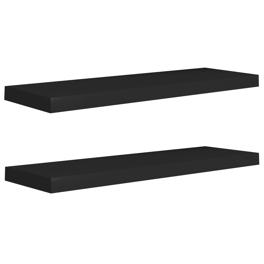 Étagères flottantes, lot de 2, noires, 80 x 23,5 x 3,8 cm, MDF