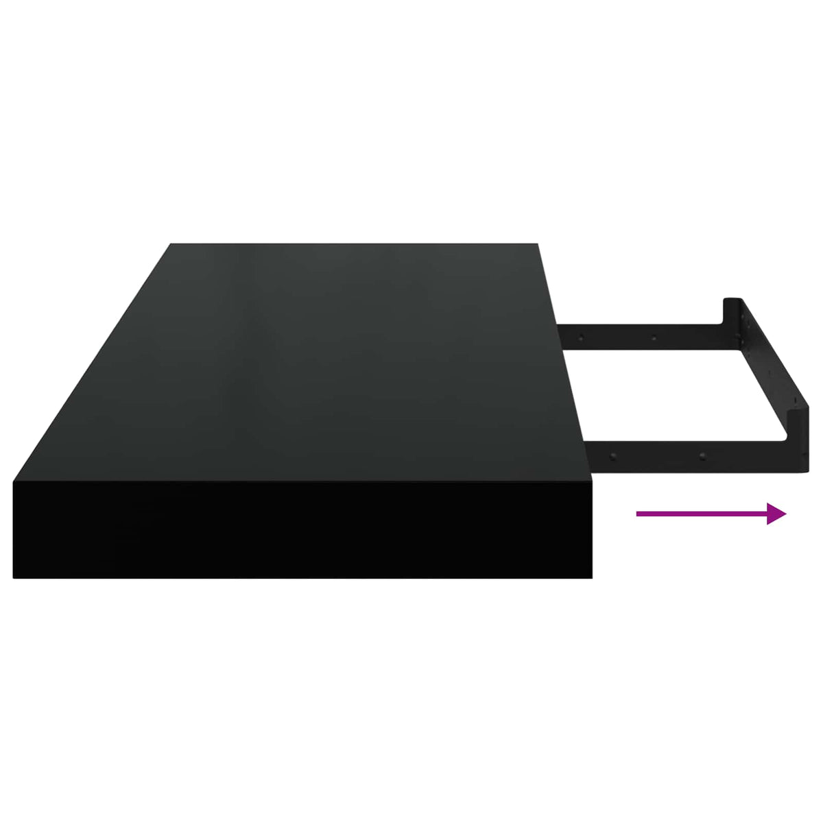 Schweberegale 4 Stk. Schwarz 90x23,5x3,8 cm MDF