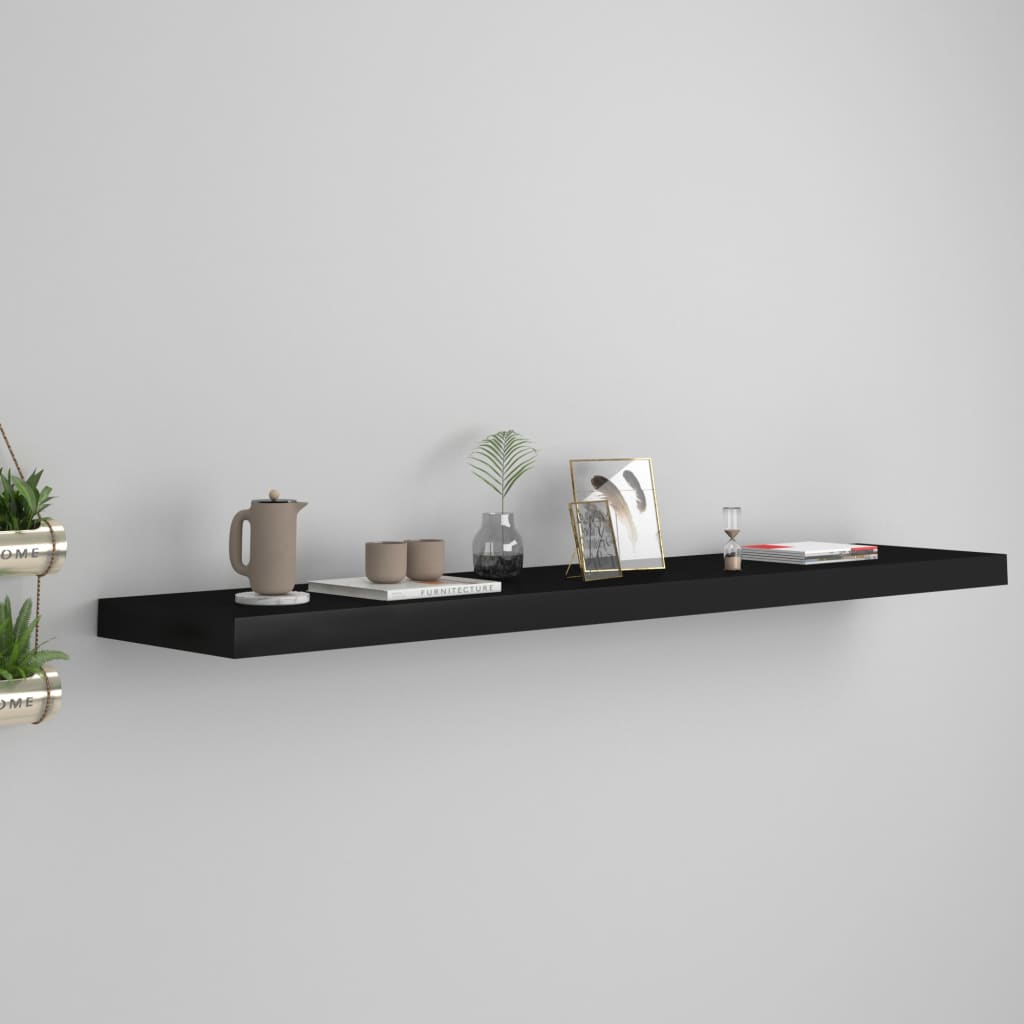 Étagère flottante noire 120x23,5x3,8 cm MDF