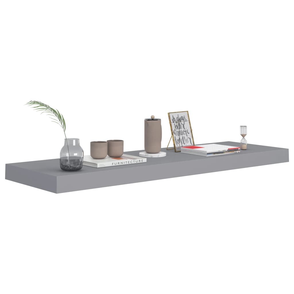 Étagère flottante grise 80x23,5x3,8 cm MDF