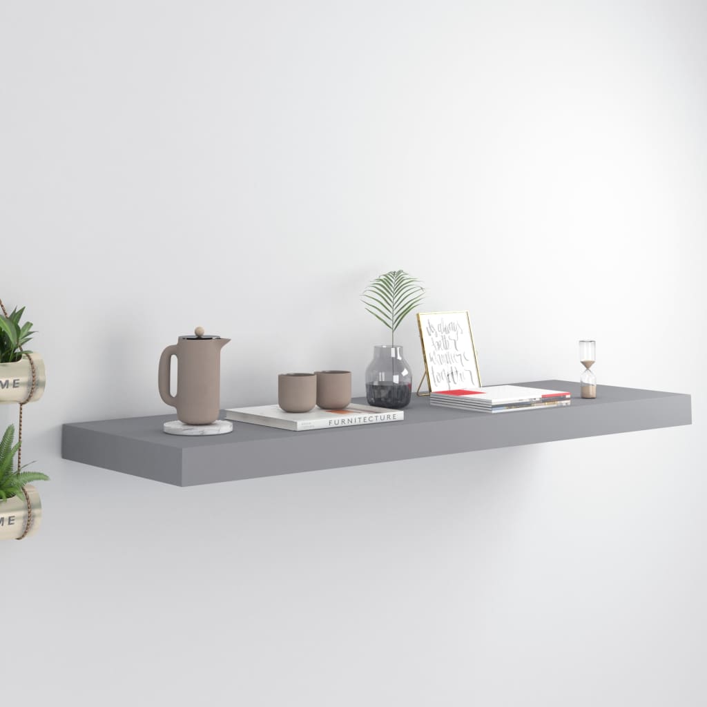 Étagère flottante grise 80x23,5x3,8 cm MDF