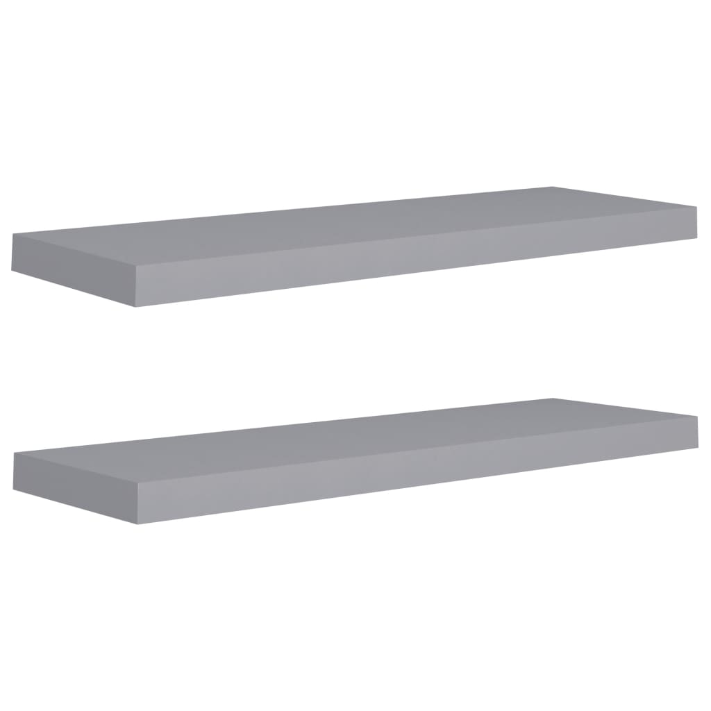 Étagères flottantes, lot de 2, gris, 80 x 23,5 x 3,8 cm, MDF