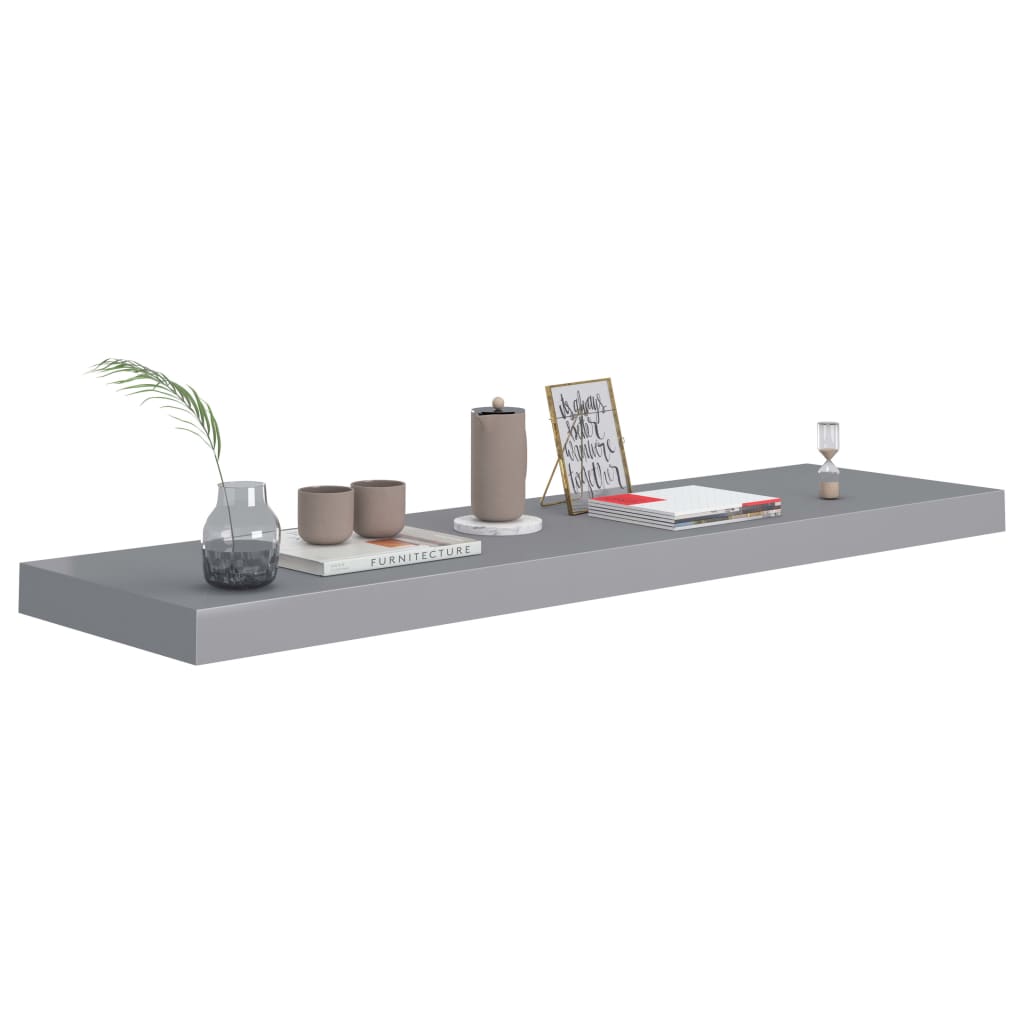 Étagère flottante grise 90x23,5x3,8 cm MDF