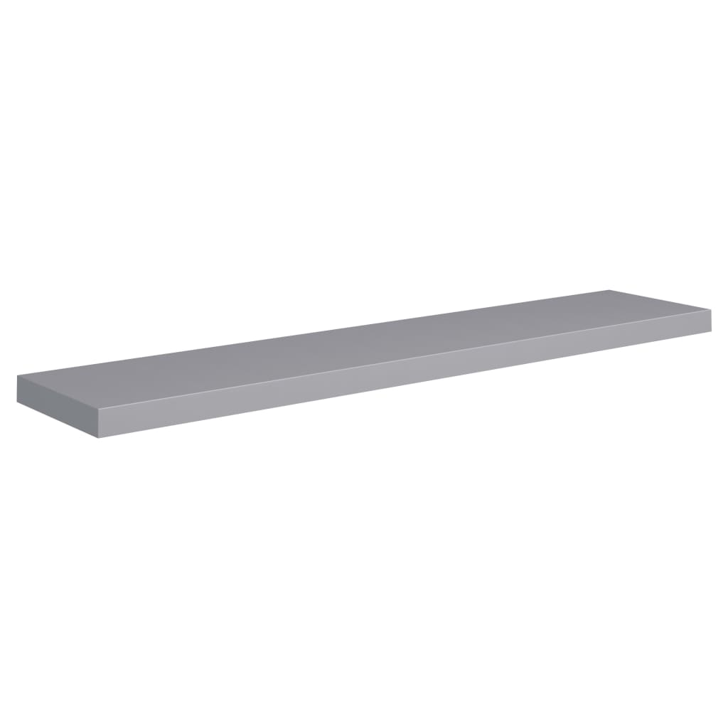 Étagères murales flottantes, lot de 2, gris, 120 x 23,5 x 3,8 cm, MDF