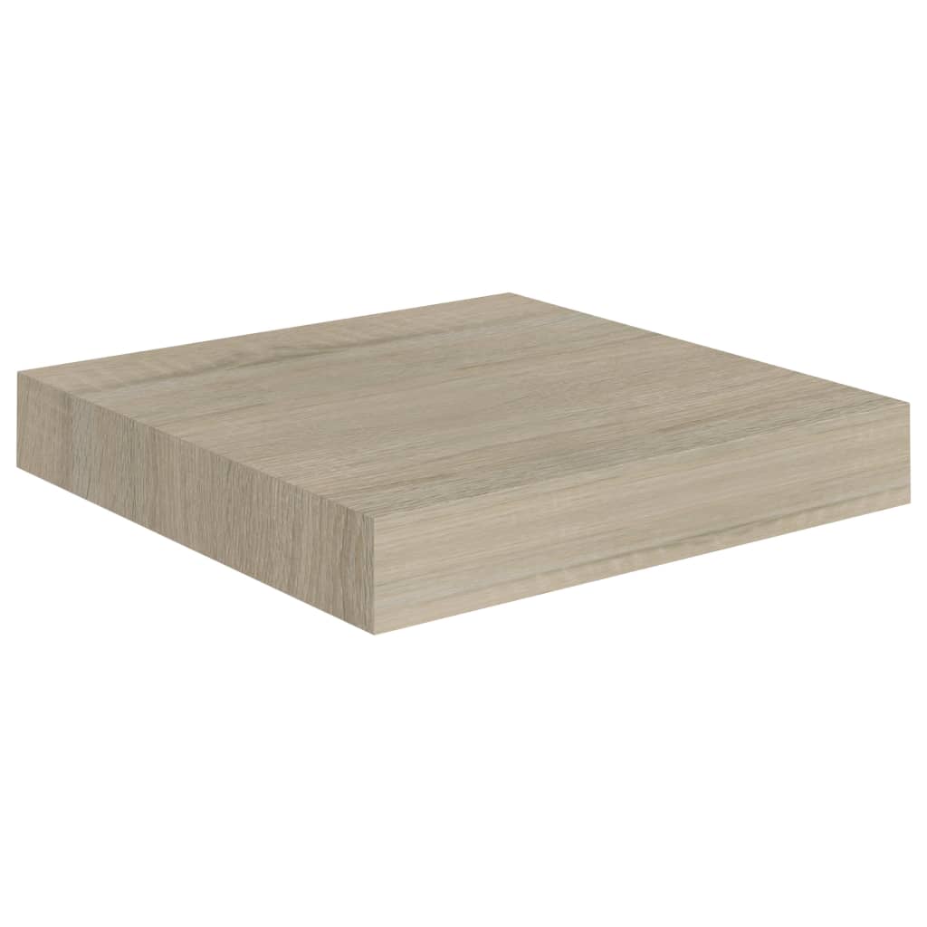 Étagères murales flottantes, 4 pièces, MDF couleur chêne, 23 x 23,5 x 3,8 cm