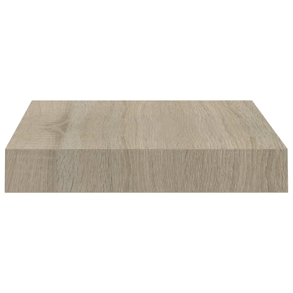 Étagères murales flottantes, 4 pièces, MDF couleur chêne, 23 x 23,5 x 3,8 cm