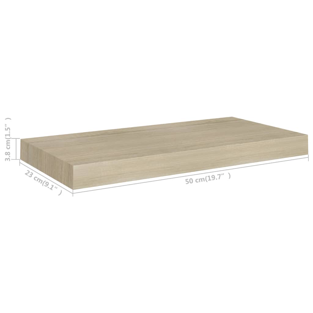 Floating wall shelves 4 pcs. Oak-colored 50x23x3.8cm MDF