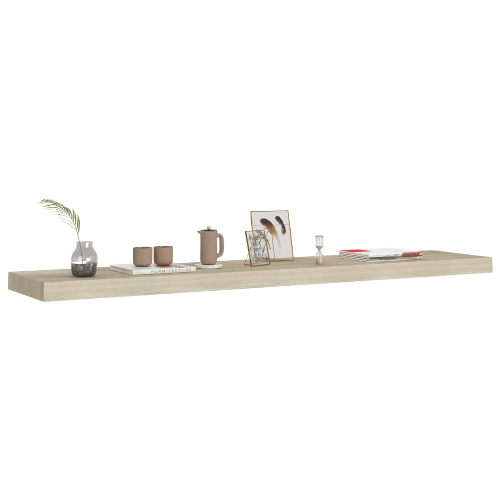 Étagère flottante aspect chêne 120x23,5x3,8 cm MDF