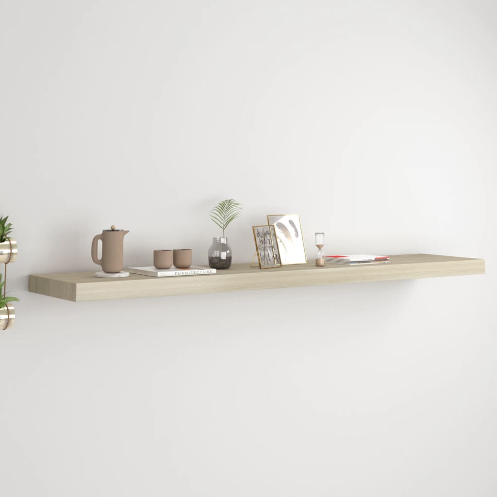 Étagère flottante aspect chêne 120x23,5x3,8 cm MDF