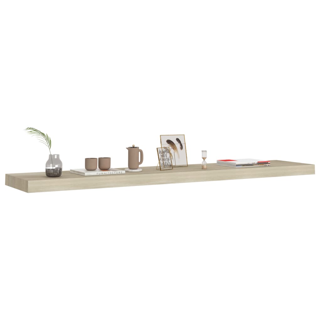 Floating shelves 4 pcs. Oak look 120x23.5x3.8 cm MDF