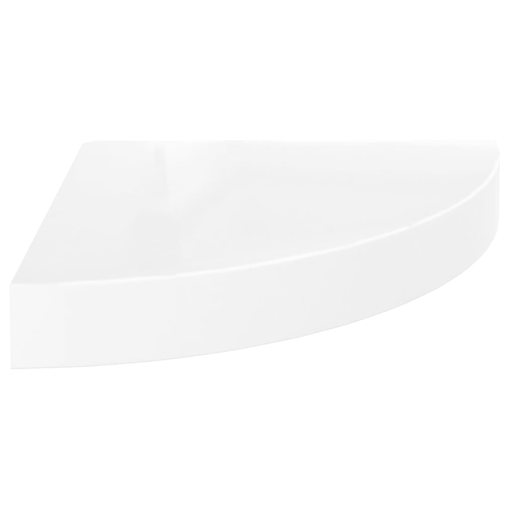 Schwebendes Eckregal Hochglanz-Weiß 25x25x3,8 cm MDF