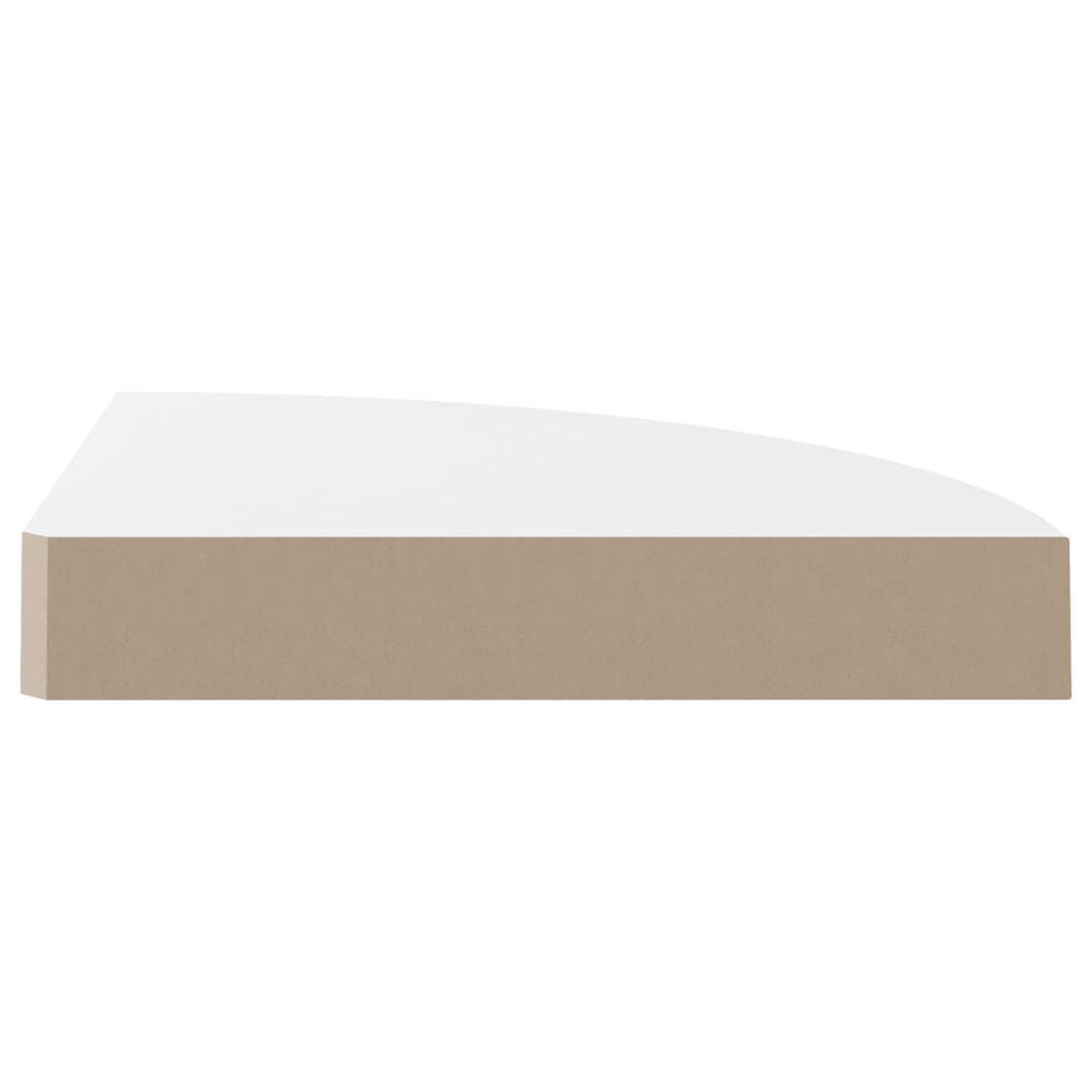 Étagères d'angle flottantes, lot de 2, blanc brillant, 25 x 25 x 3,8 cm, MDF