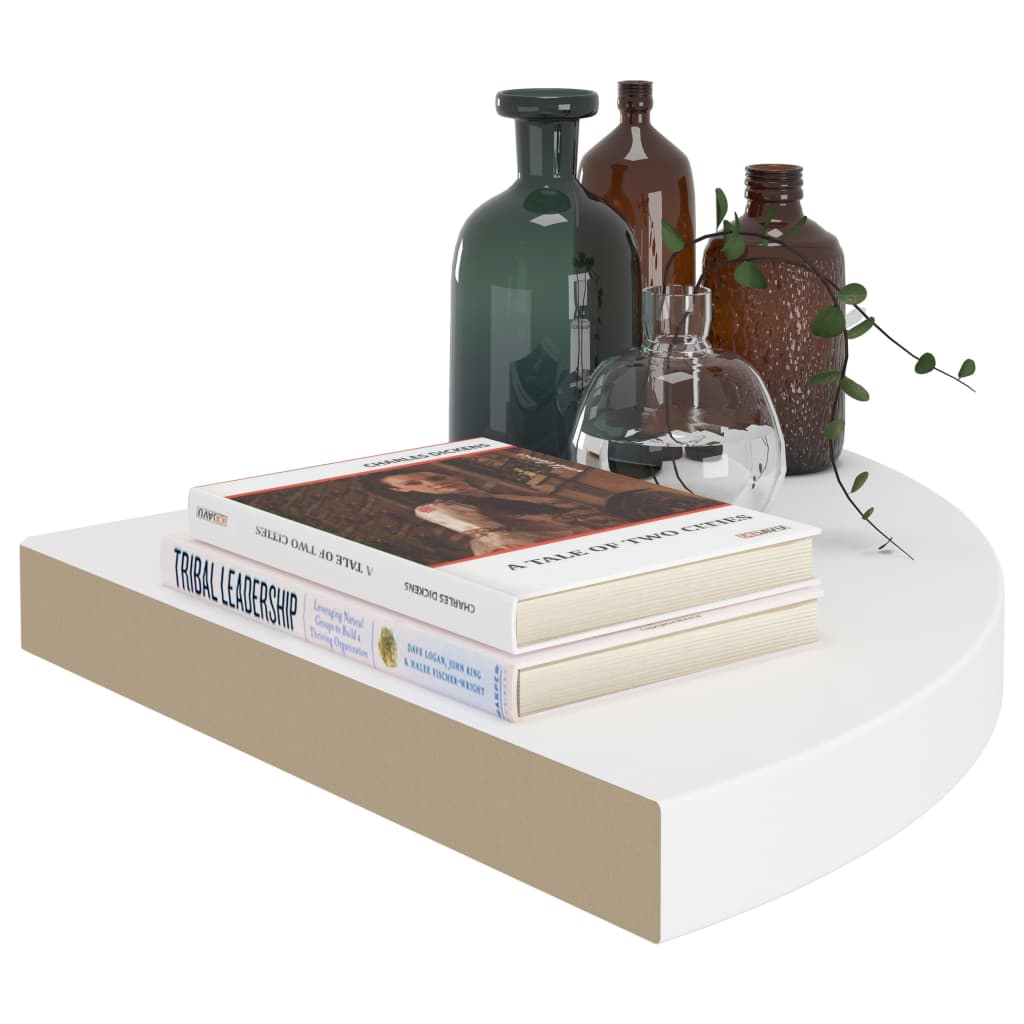 Schwebende Eckregale 2 Stk. Weiß 35x35x3,8 cm MDF