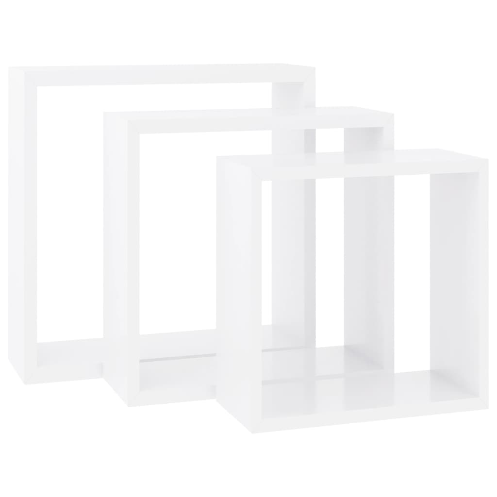 Cube shelves 3 pcs. White MDF