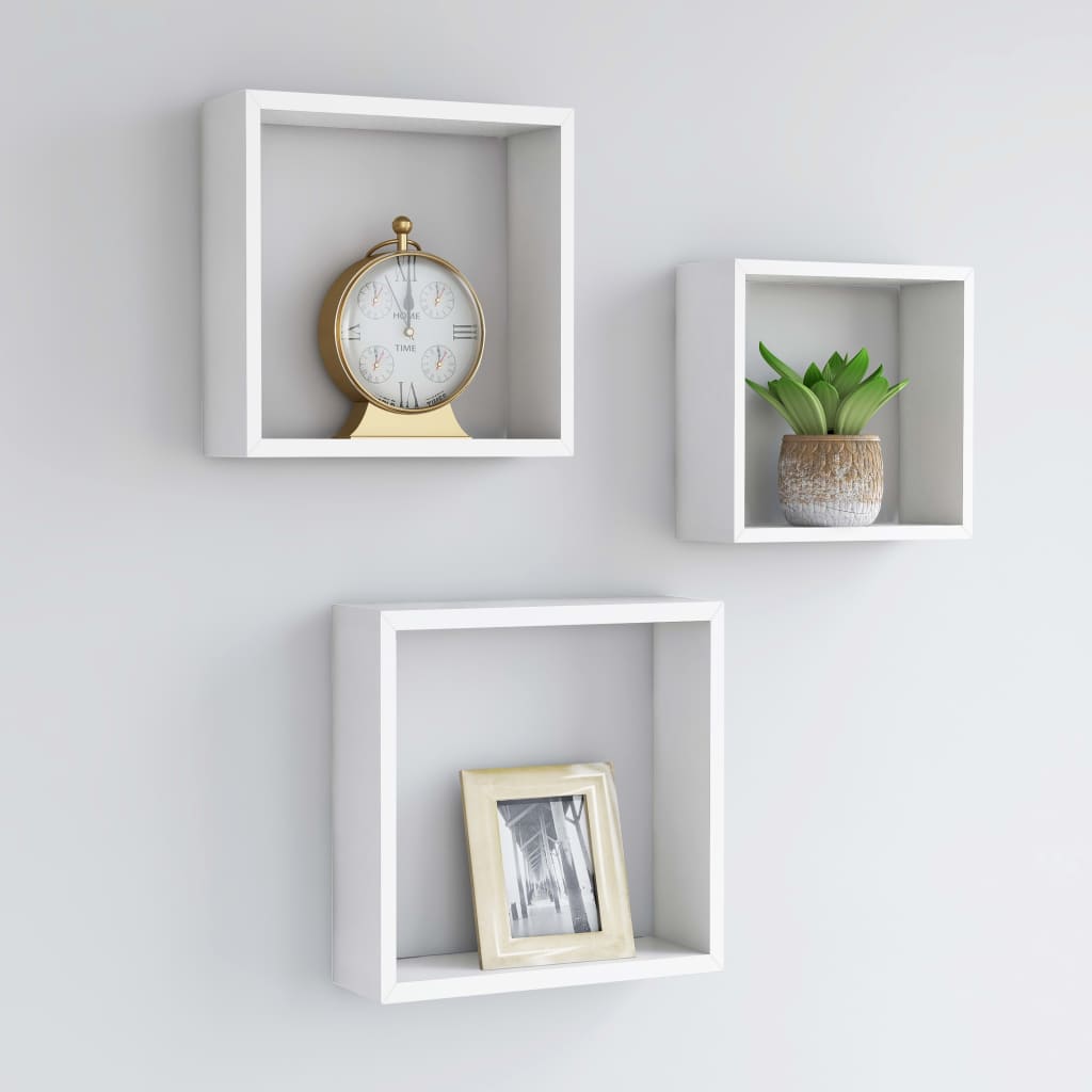 Cube shelves 3 pcs. White MDF
