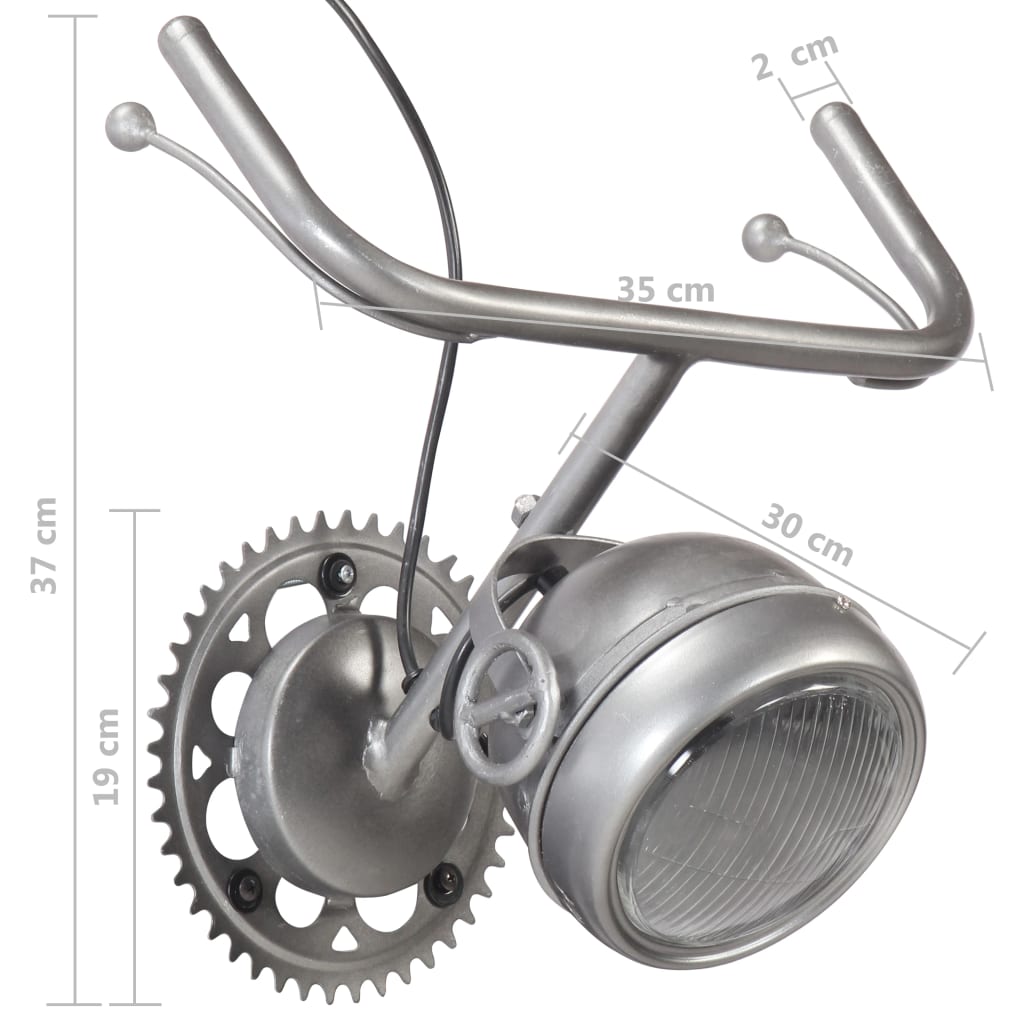 Wandlampe im Fahrradteil-Design Eisen