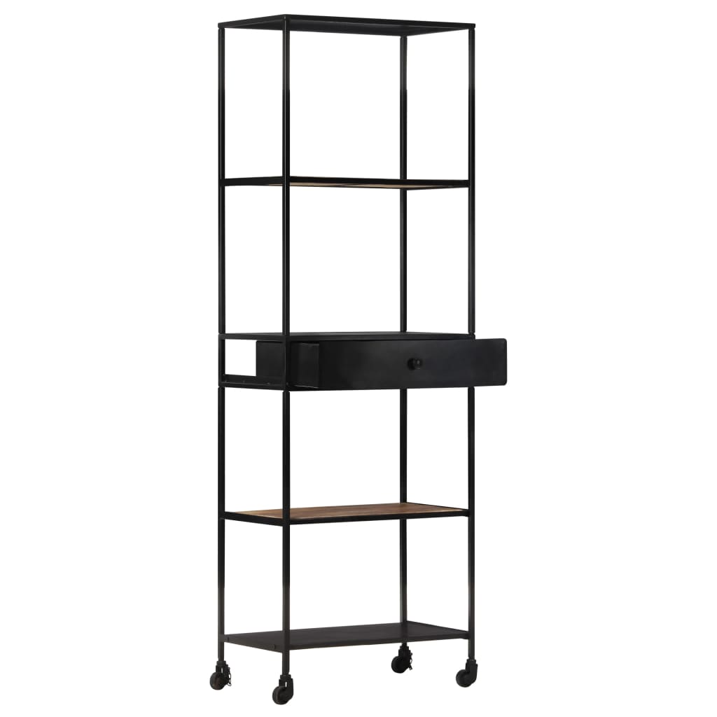 Bookcase 60x35x180 cm Rough Mango Wood & Iron