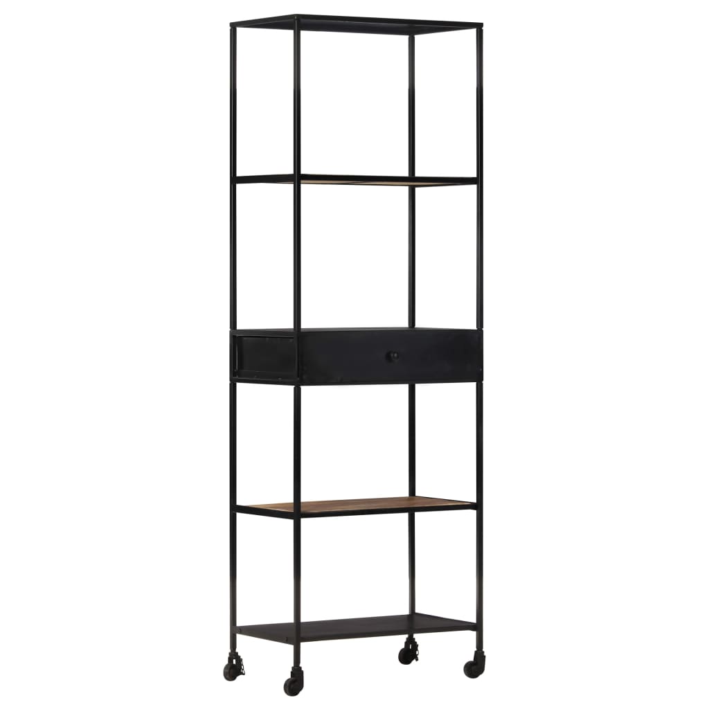 Bookcase 60x35x180 cm Rough Mango Wood & Iron