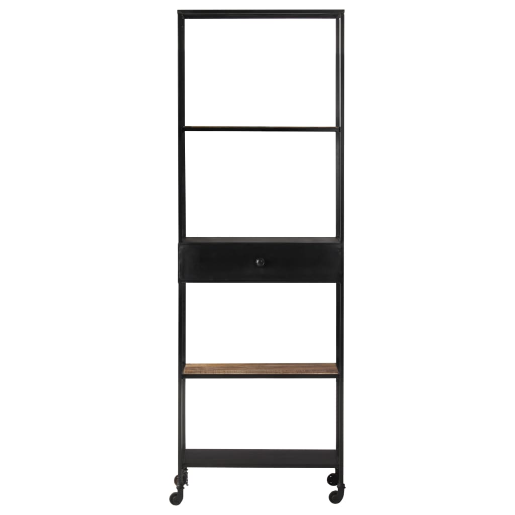 Bookcase 60x35x180 cm Rough Mango Wood & Iron