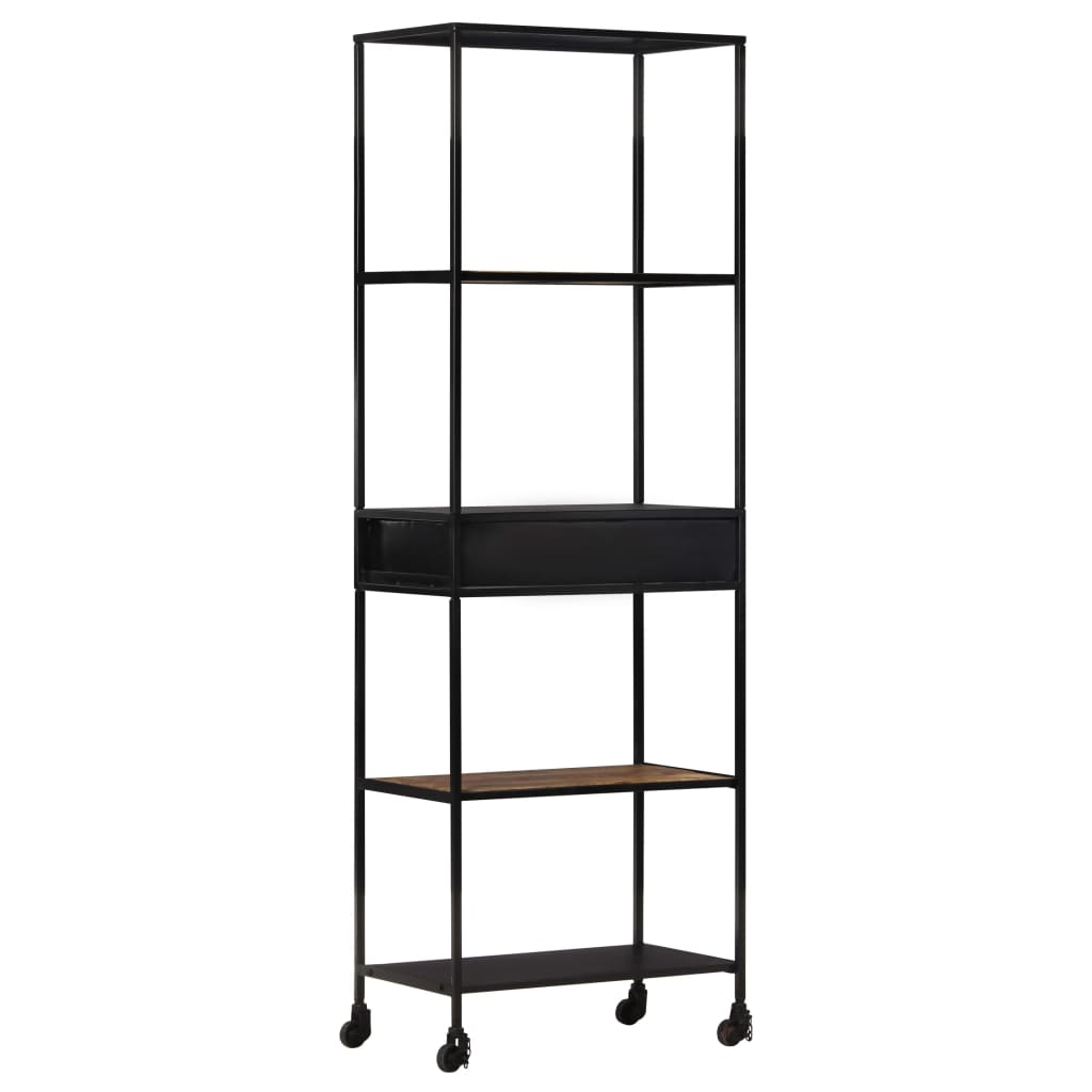 Bookcase 60x35x180 cm Rough Mango Wood & Iron
