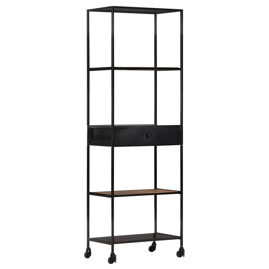 Bookcase 60x35x180 cm Rough Mango Wood & Iron