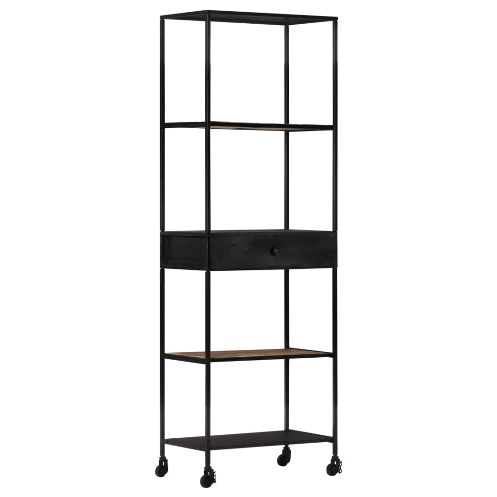 Bookcase 60x35x180 cm Rough Mango Wood & Iron
