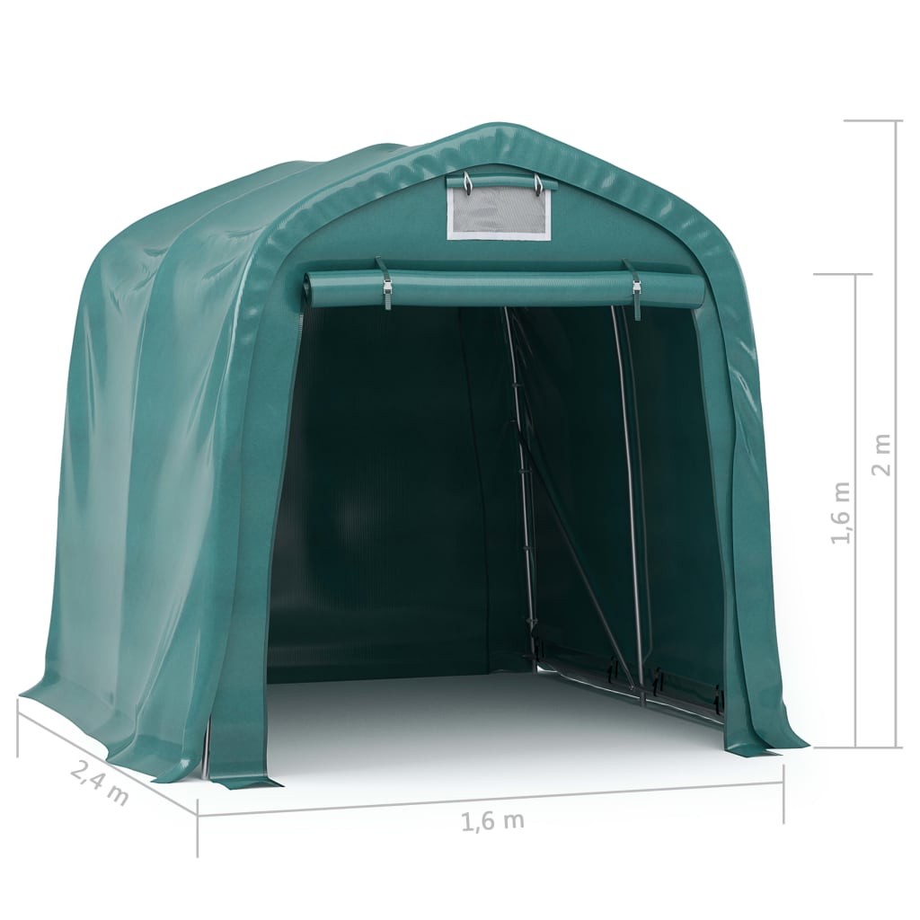 Garage tent PVC 1.6x2.4 m Green