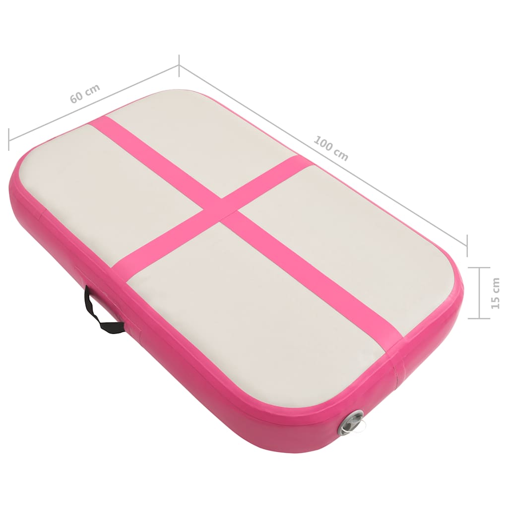 Aufblasbare Gymnastikmatte mit Pumpe 60x100x15 cm PVC Rosa