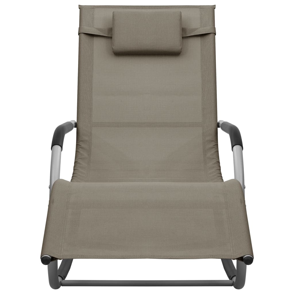 Sun lounger Textilene Taupe and Grey