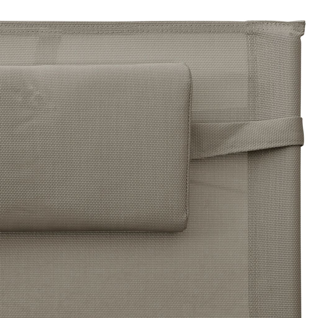 Sun lounger Textilene Taupe and Grey