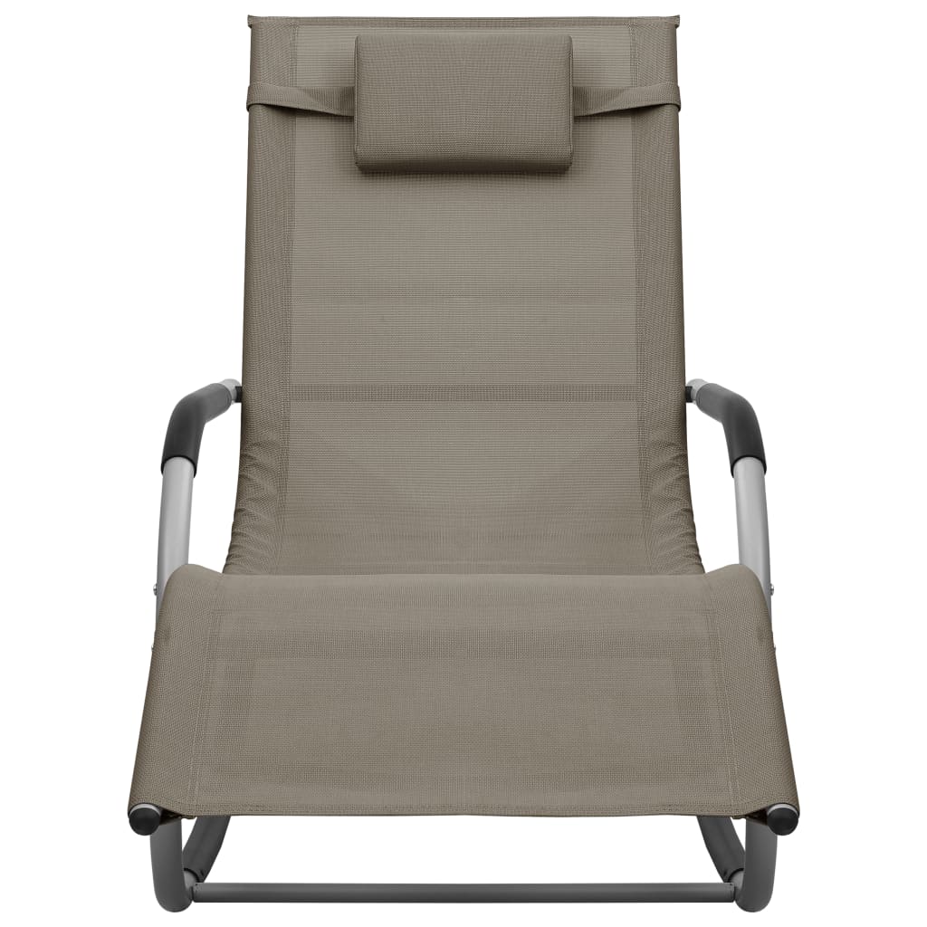 Sun loungers 2 pcs. Textilene taupe and grey