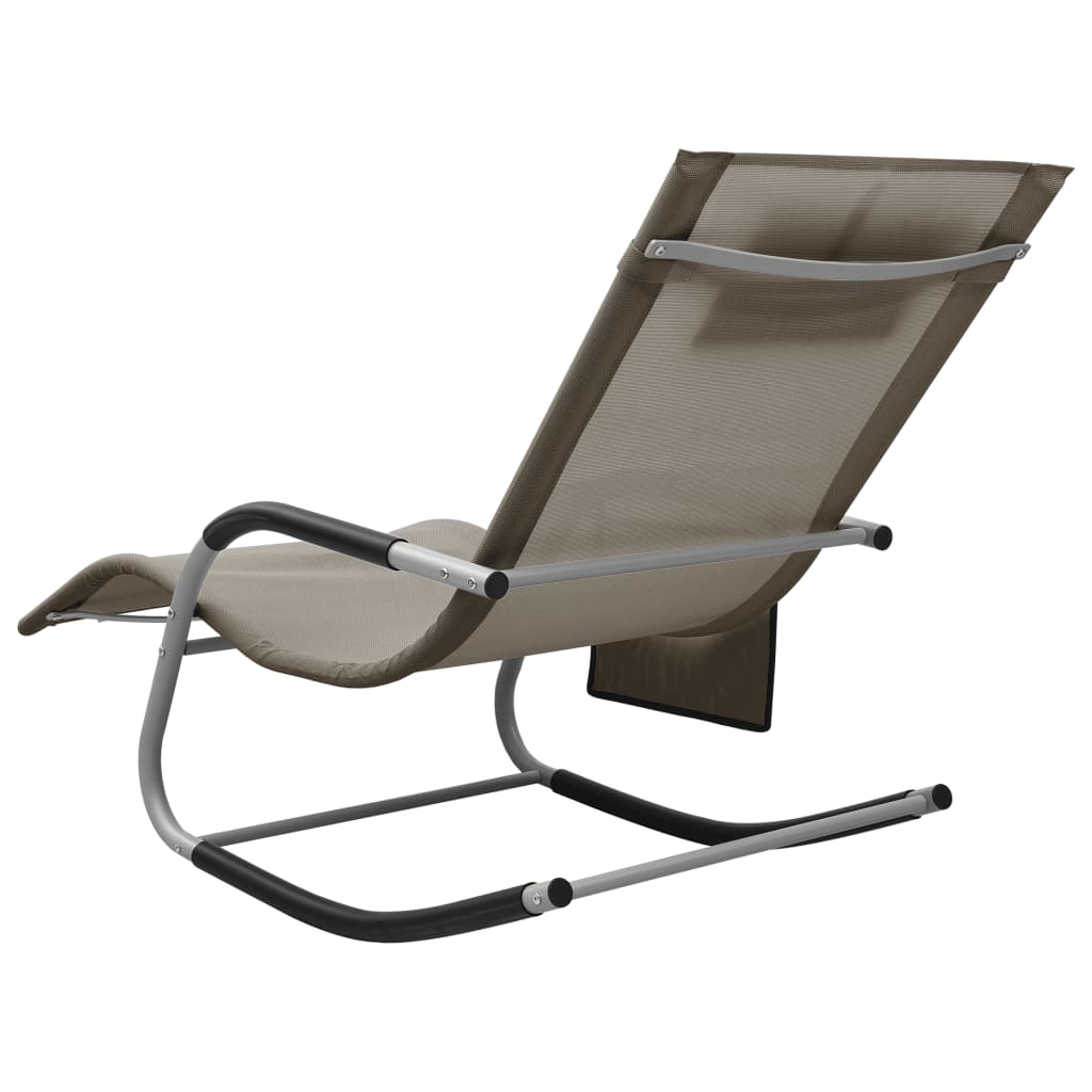 Sun loungers 2 pcs. Textilene taupe and grey