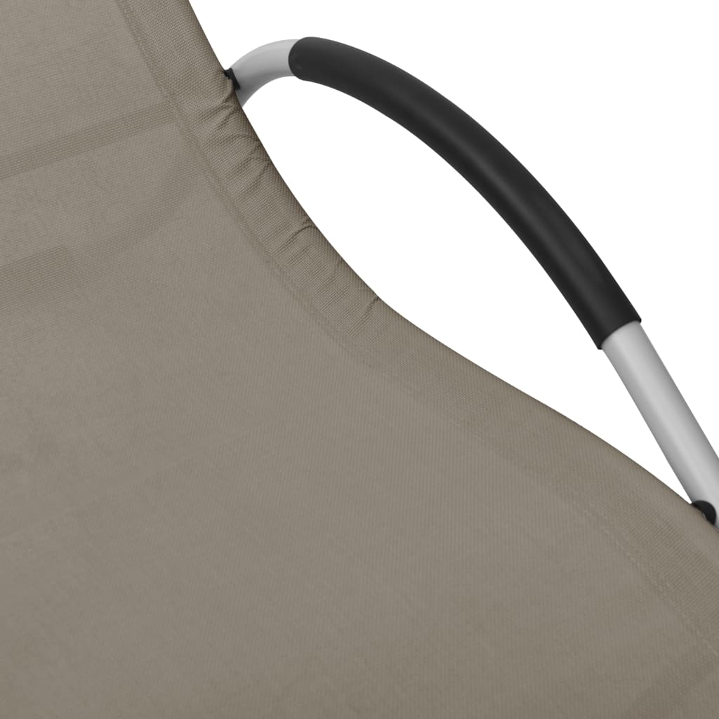 Chaise longue en textilène taupe et gris