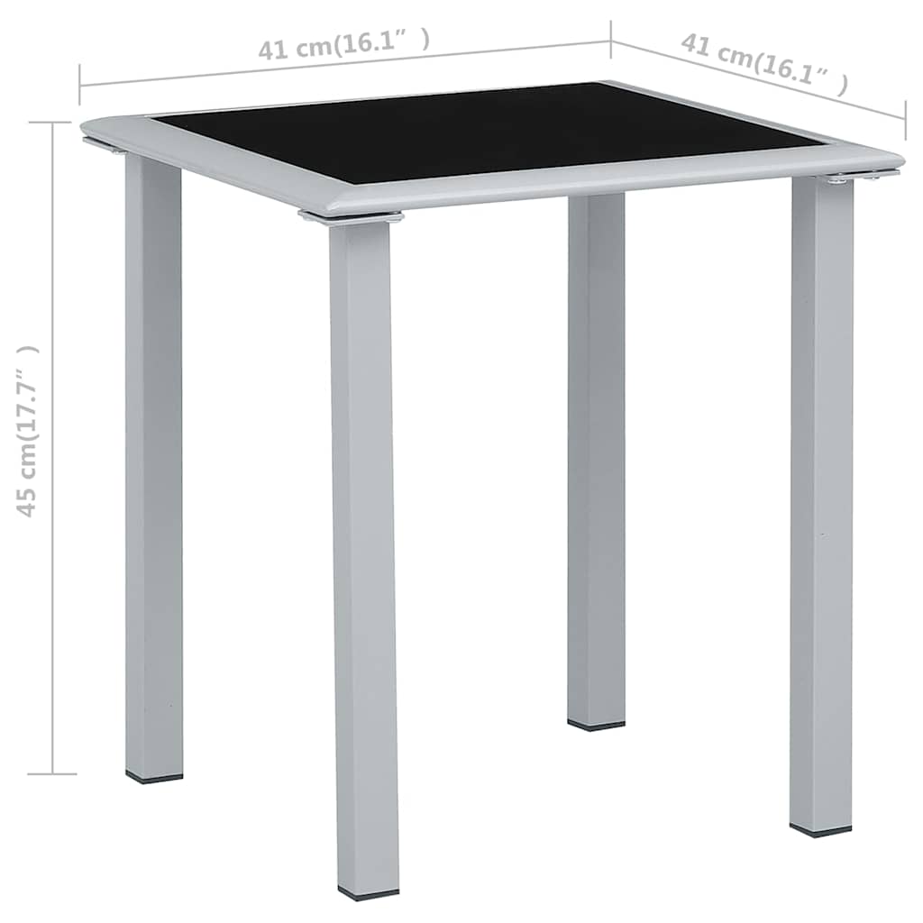 Sonnenliegen 2 Stk. mit Tisch Aluminium Schwarz