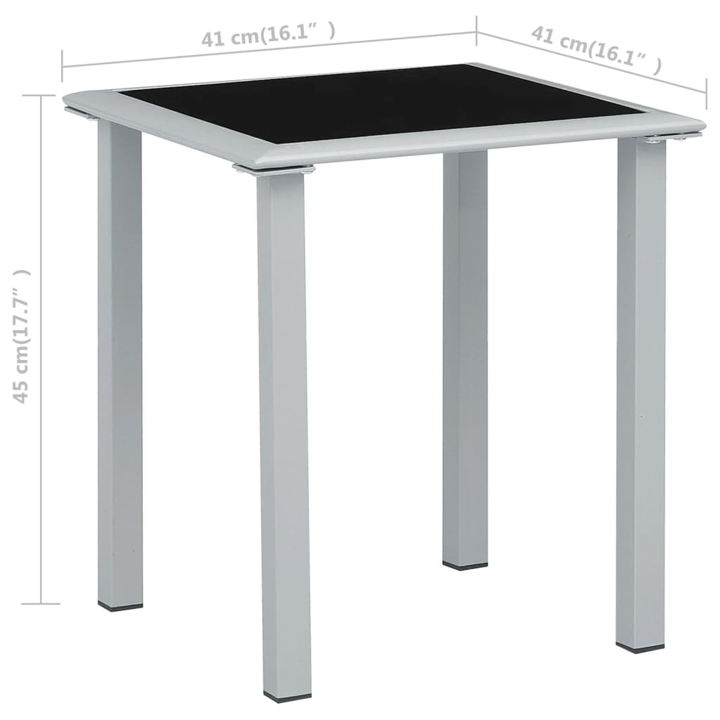 Sonnenliegen 2 Stk. mit Tisch Aluminium Schwarz