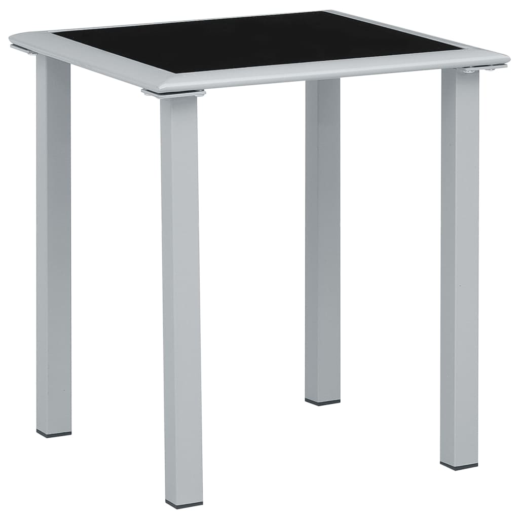 Chaises longues 2 pièces avec table en aluminium noir