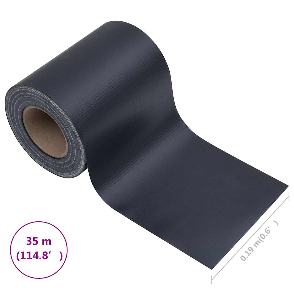 Sichtschutzleiste PVC 35 x 0,19 m Matt Dunkelgrau